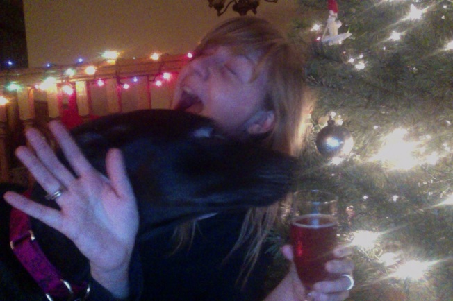 Daphne goes for my sparkling cranberry juice.
